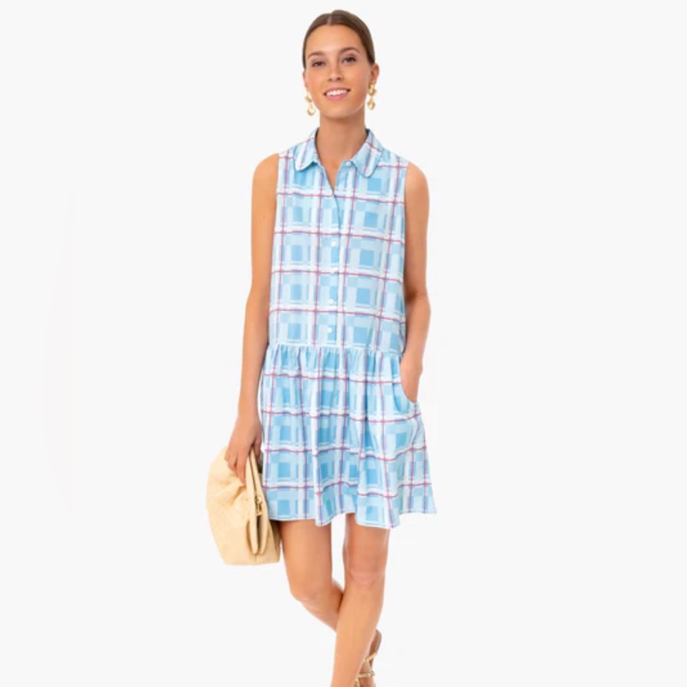 Tuckernuck Westport trellis sleeveless Hayes shirt dress size large